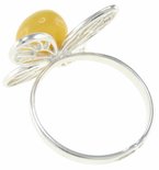 Каблучка з вставками бурштину «Метелик»